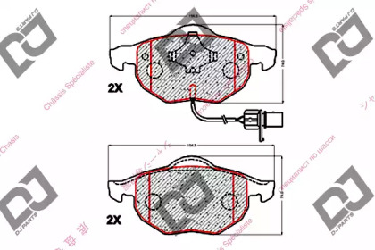 Комплект тормозных колодок DJ PARTS BP1908